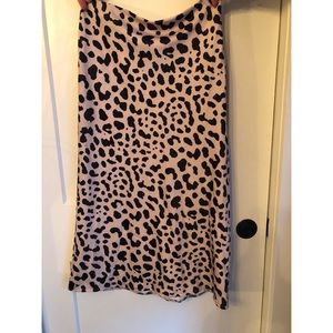 Satin leopard print midaxi skirt